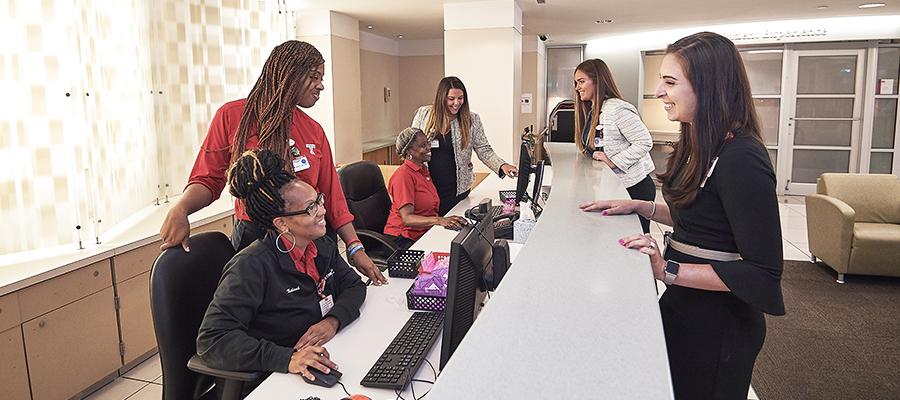 Temple Hospital staff helps visitors