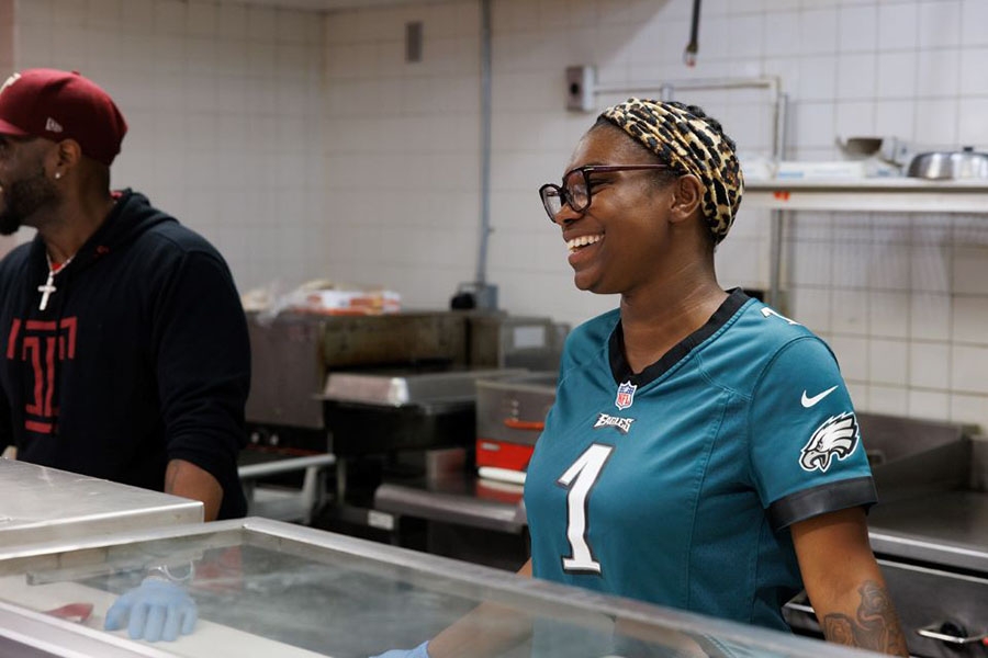 A candid shot of one of our Jeanes Campus Dietary team members.
