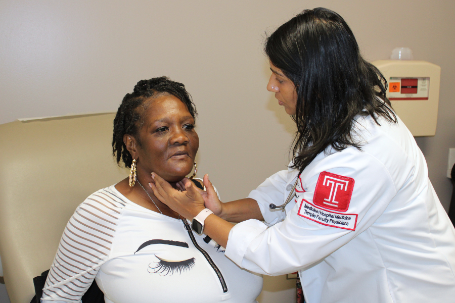 Dr. Shah Pandya examines a MVP-CAN patient.