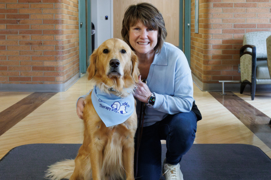 Therapy dog Berni and his handler Jane at TUH-Episcopal Campus.