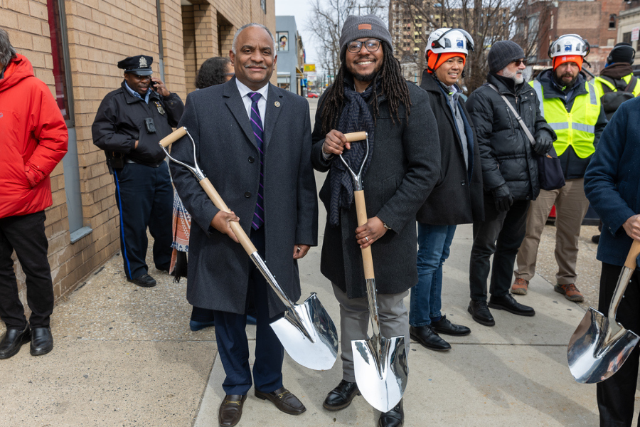 Representative Burgos and Councilman Young before the official groundbreaking.