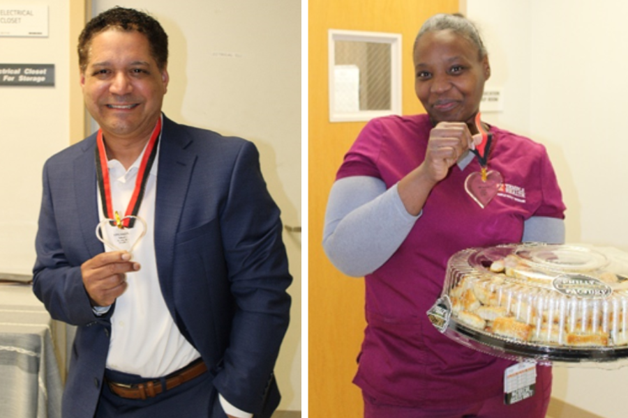 Richard "Rich" Hernandez (left) and Shaquanna Jordan (right), who received the January 2025 TFP C.A.R.E.S. Award.