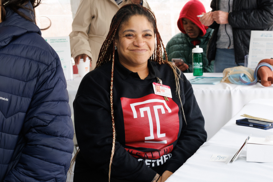 One of our team members at the April 12th baby shower.