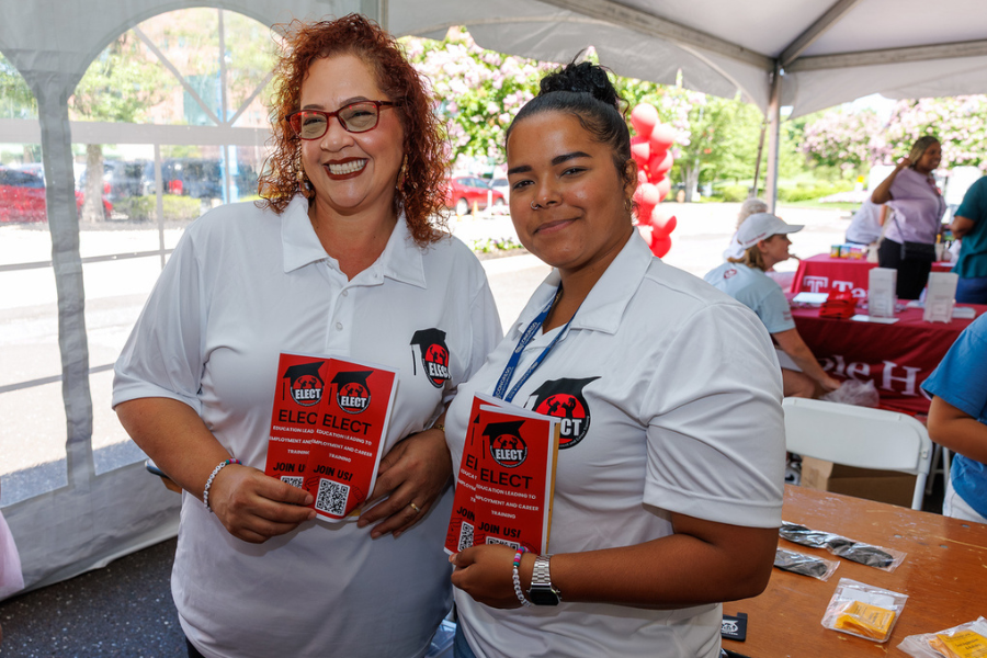 Community members, employees, and the Phanatic himself had a great time at the Back to School Health & Resource Block Party!