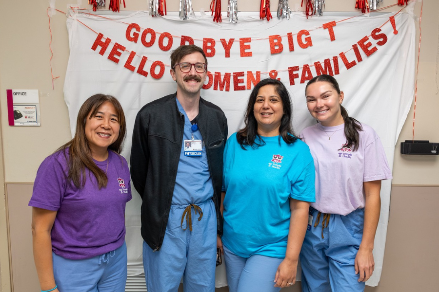 Temple Women & Families team members on the first day at the new hospital.