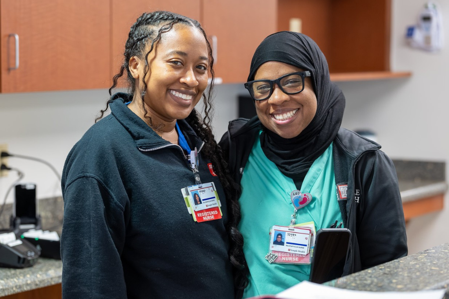 Temple Women & Families team members on the first day at the new hospital.