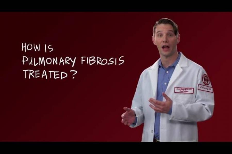 Dominic Marano, MSN, CRNP discussing treatment for pulmonary fibrosis
