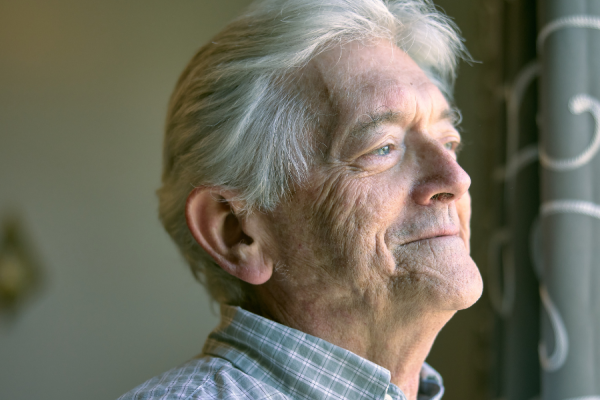 Ed looking out the window