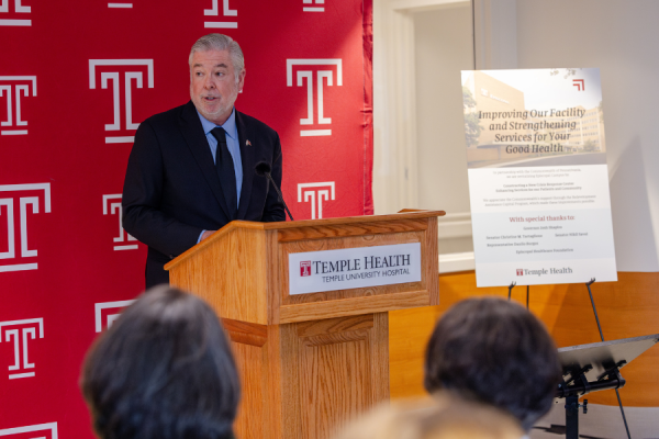 Temple University President John Fry praised the new Crisis Response Center facilities.