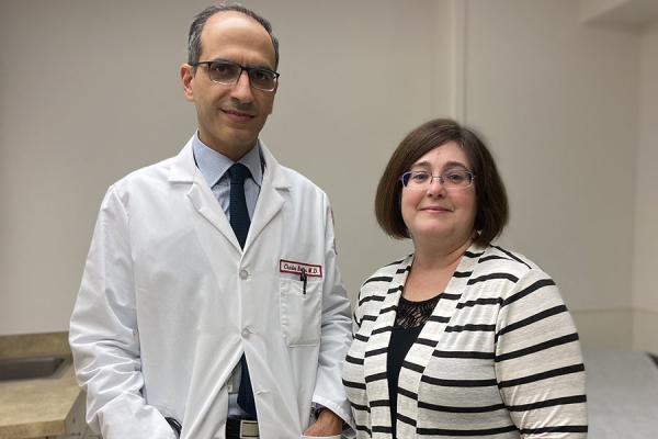 Lynda with her thoracic surgeon, Charles Bakhos, MD