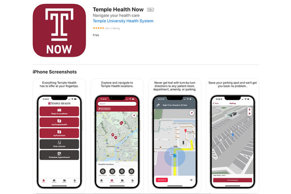 Temple Health Now app Apple App Store download page