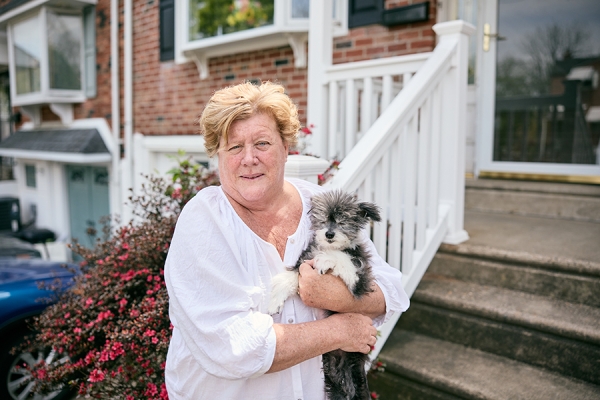 diane f with dog