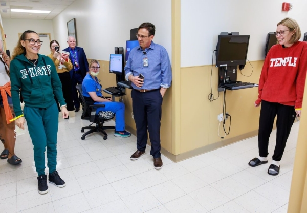 Eida C. (left) and Christine G. (right) prepare to meet for the first time.