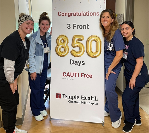 The 3 Front team celebrates 850 days CAUTI-free