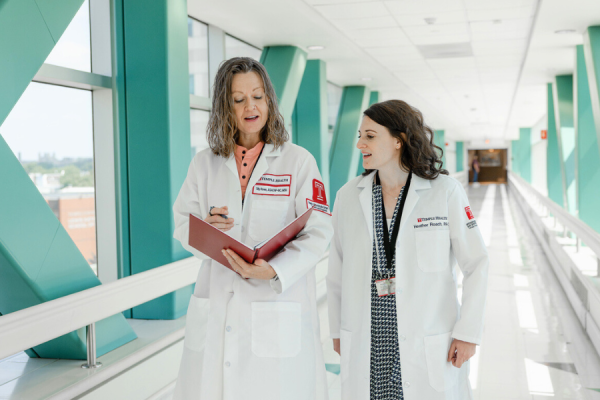 Rowe with an APP colleague.