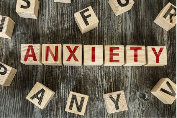 Letter blocks spelling out "Anxiety"