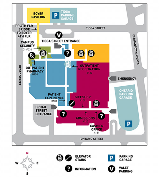 Temple University Hospital campus map